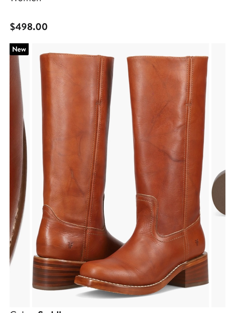 Frye Knee High Campus Boots in Saddle - Picture 5 of 5